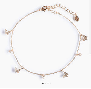 Butterfly Trio Anklet